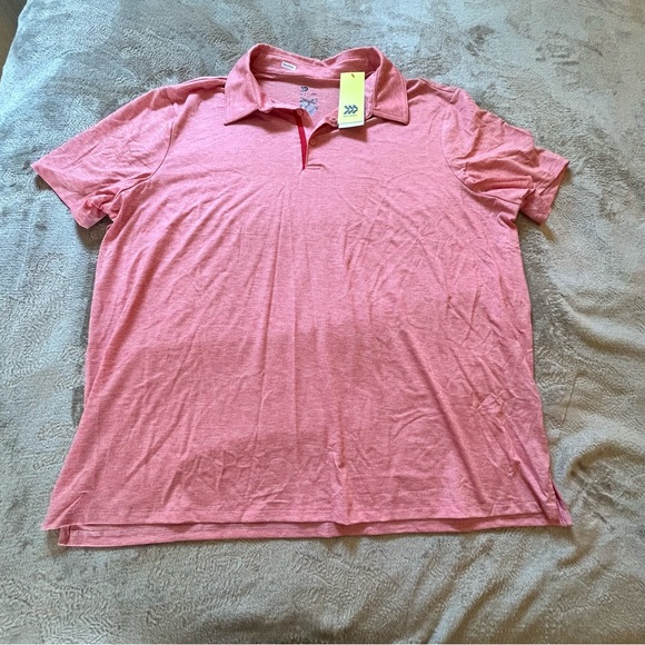 NWT All in Motion mens pink polo shirt quick dry moisture wicking Size XXL - Picture 1 of 8